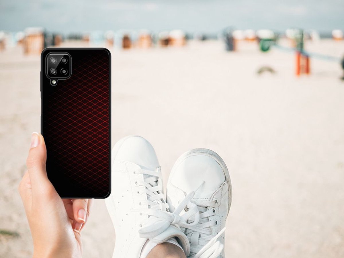Samsung Galaxy A12 Back Case Geruit Rood