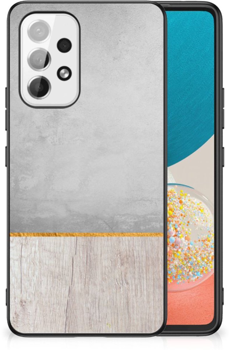 Samsung Galaxy A53 Houten Print Telefoonhoesje Wood Concrete