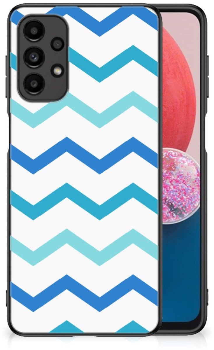 Samsung Galaxy A13 4G Back Case Zigzag Blauw