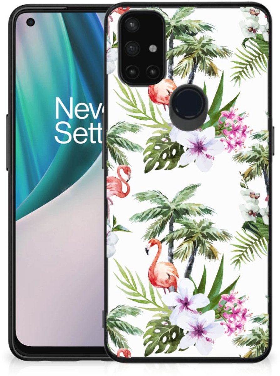 OnePlus Nord N10 5G Dierenprint Telefoonhoesje Flamingo Palms
