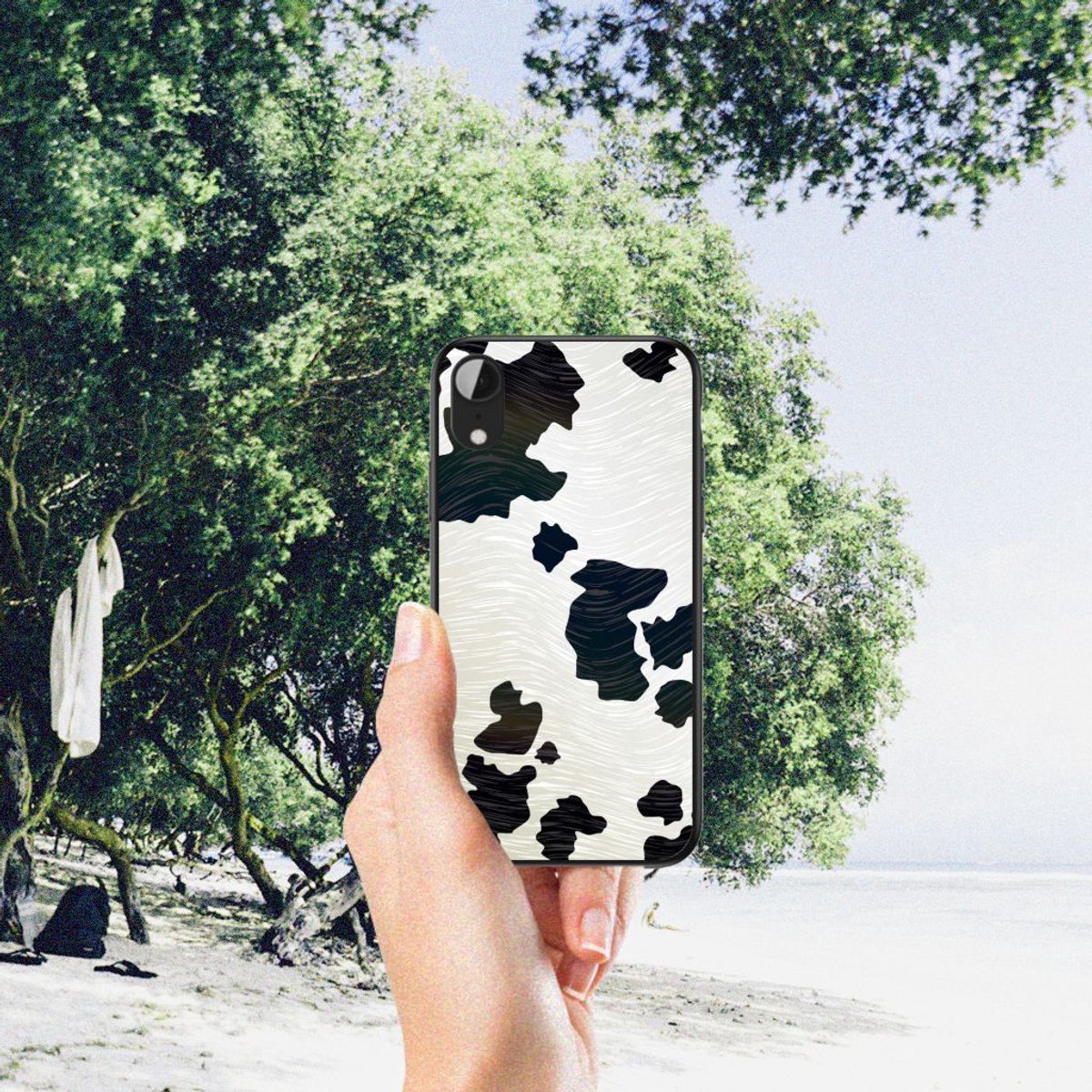 Apple iPhone XR Dierenprint Telefoonhoesje Koeienvlekken