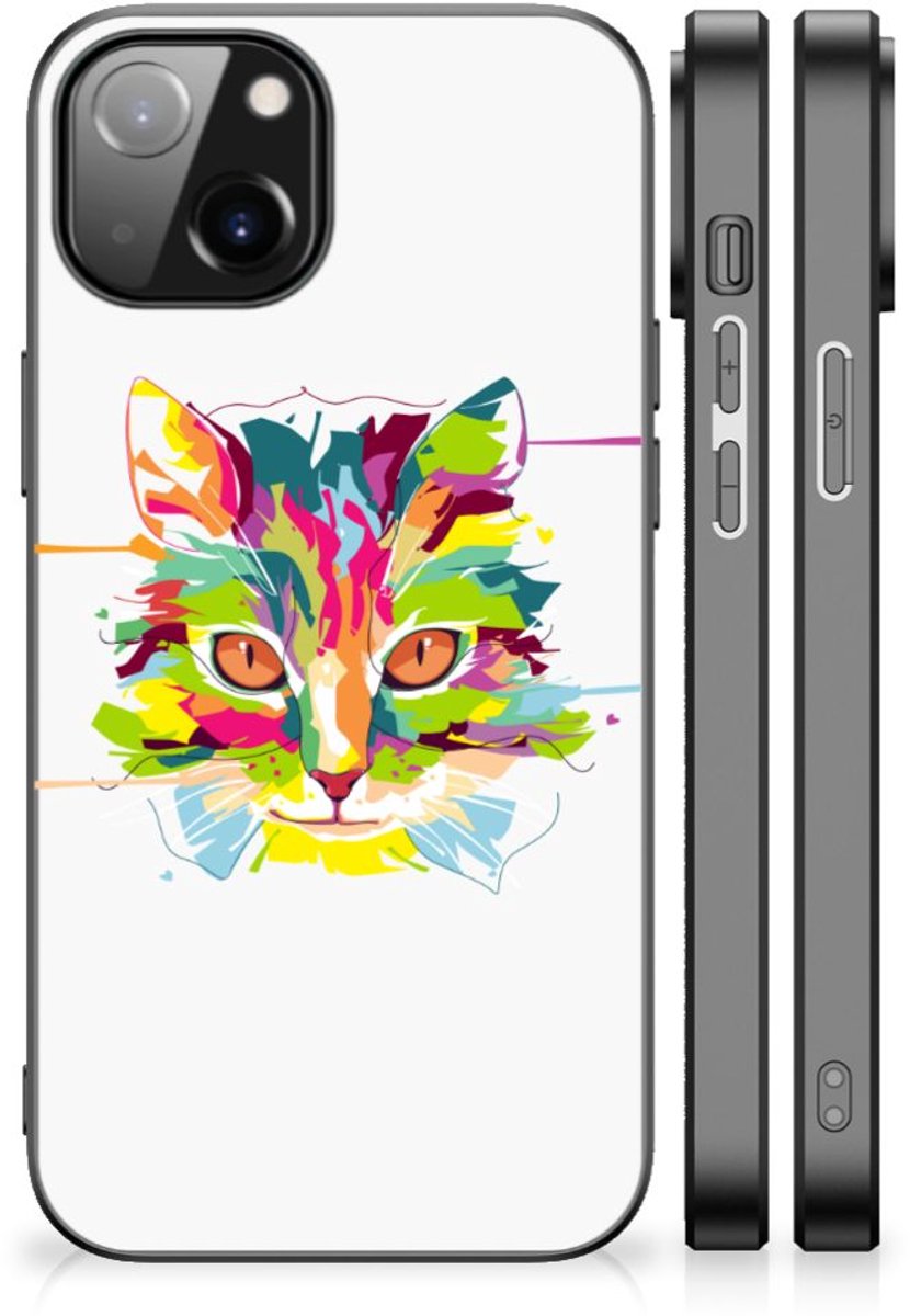 Back Cover voor Apple iPhone 13/14 Hoesje Cat Color
