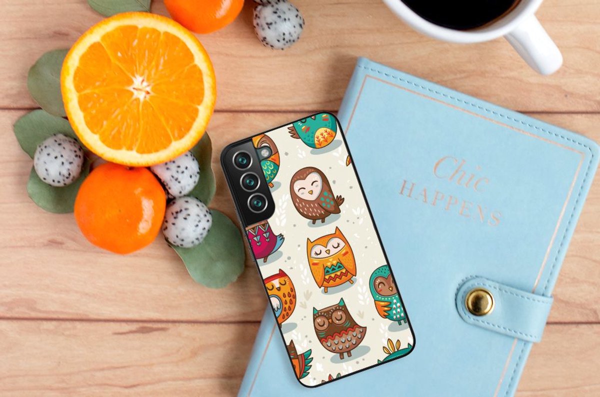 Samsung Galaxy S22 Plus Dierenprint Telefoonhoesje Vrolijke Uilen