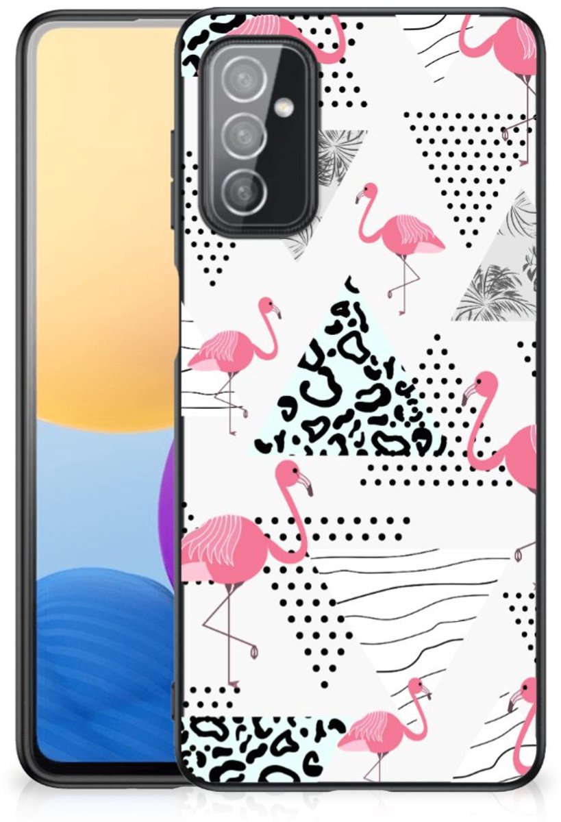 Samsung Galaxy M52 Dierenprint Telefoonhoesje Flamingo Triangle