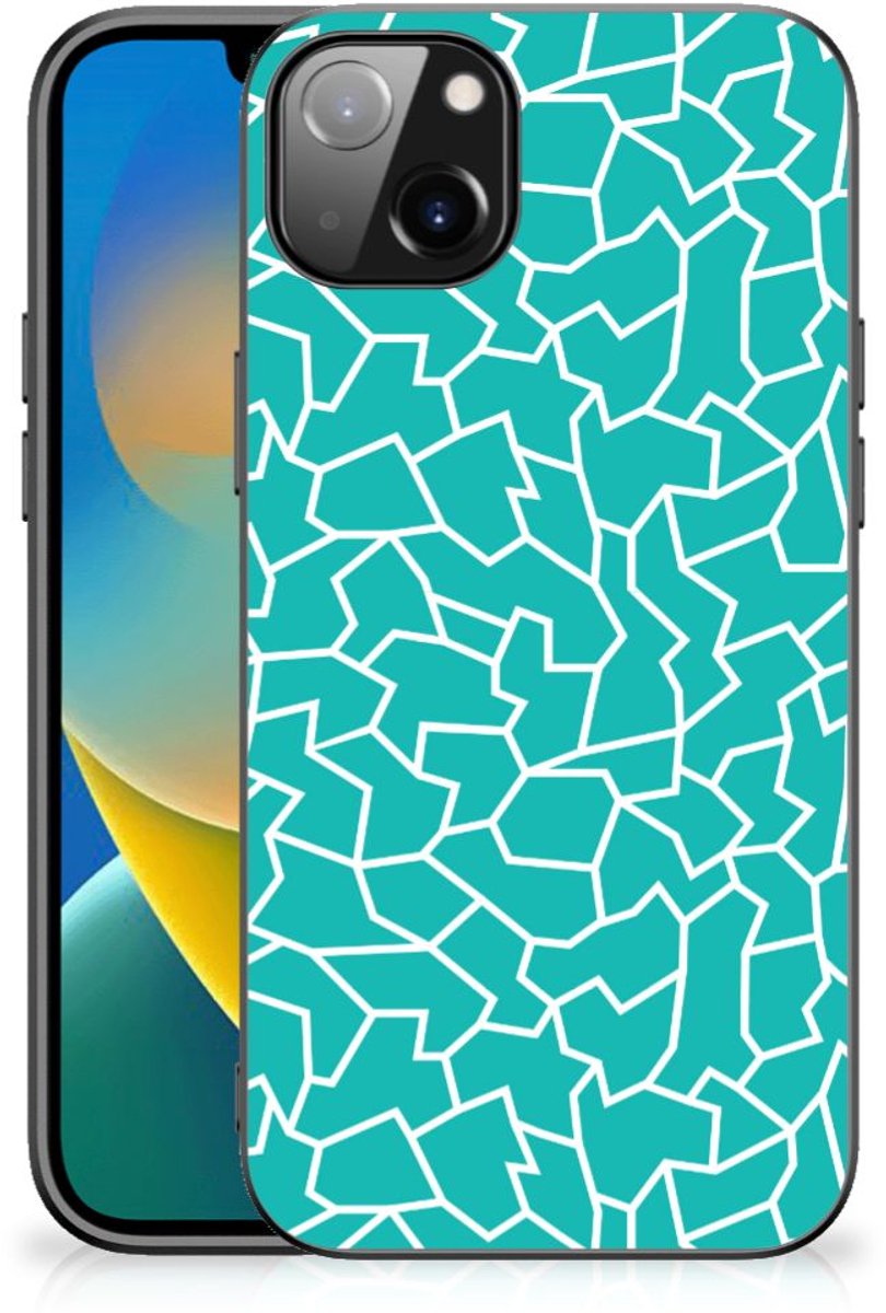 iPhone 14 Plus Leuk Telefoonhoesje Cracks Blue