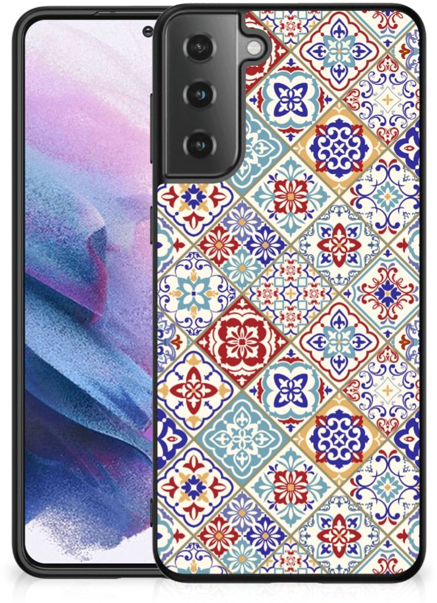 Samsung Galaxy S21 Plus Marmeren Print Telefoonhoesje Tiles Color
