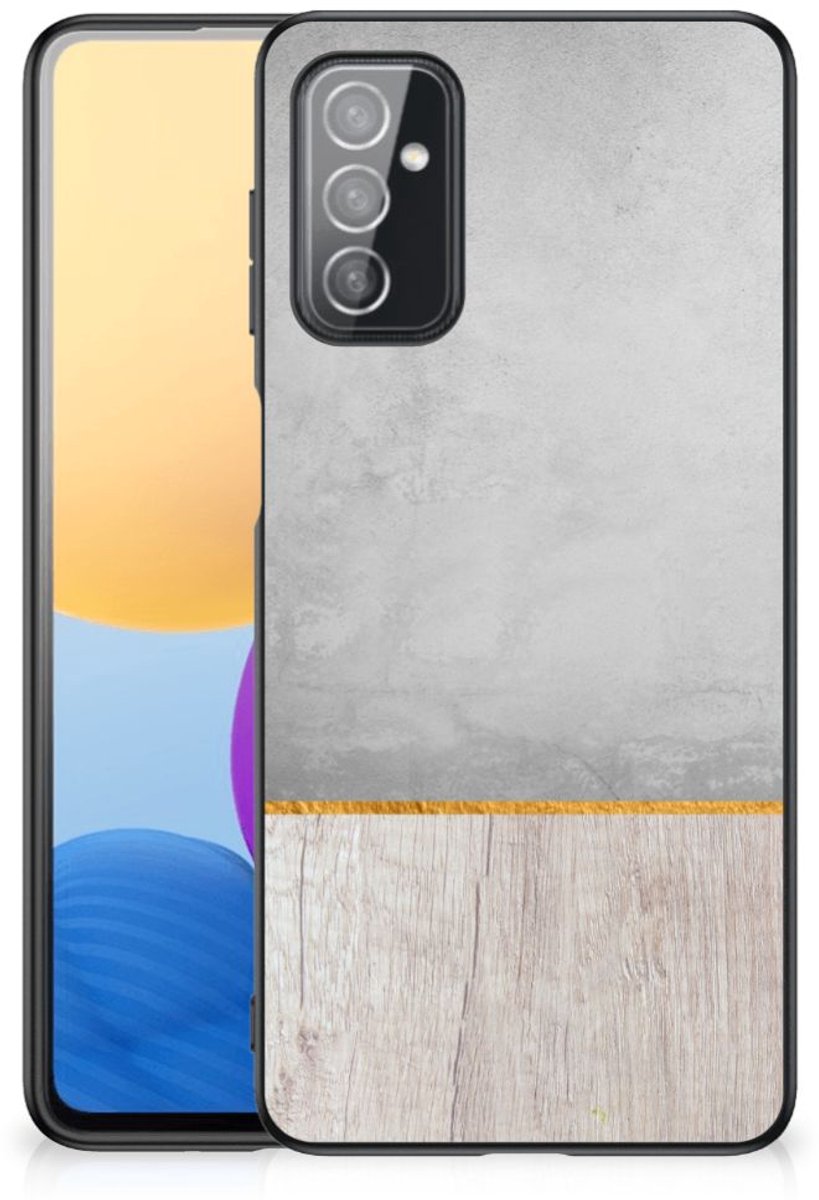 Samsung Galaxy M52 Houten Print Telefoonhoesje Wood Concrete