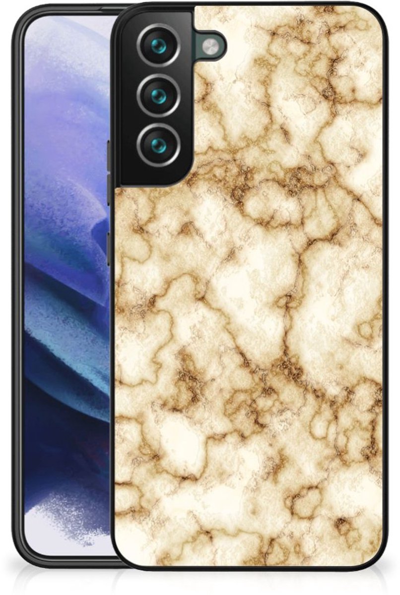 Samsung Galaxy S22 Plus Marmeren Print Telefoonhoesje Marmer Goud