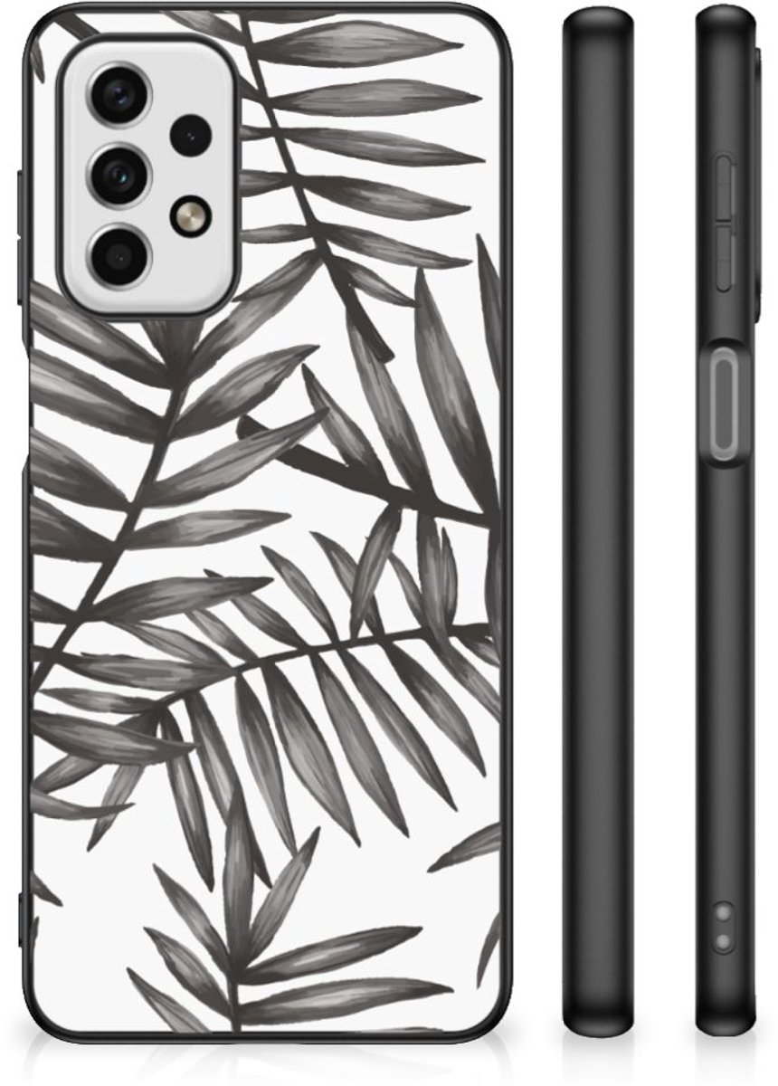 Samsung Galaxy A23 Bloemen Hoesje Leaves Grey