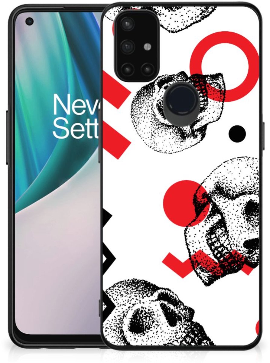 Back Cover voor Telefoonhoesje OnePlus Nord N10 5G Skull Red