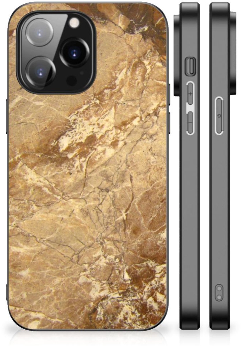iPhone 14 Pro Max Marmeren Print Telefoonhoesje Marmer Creme