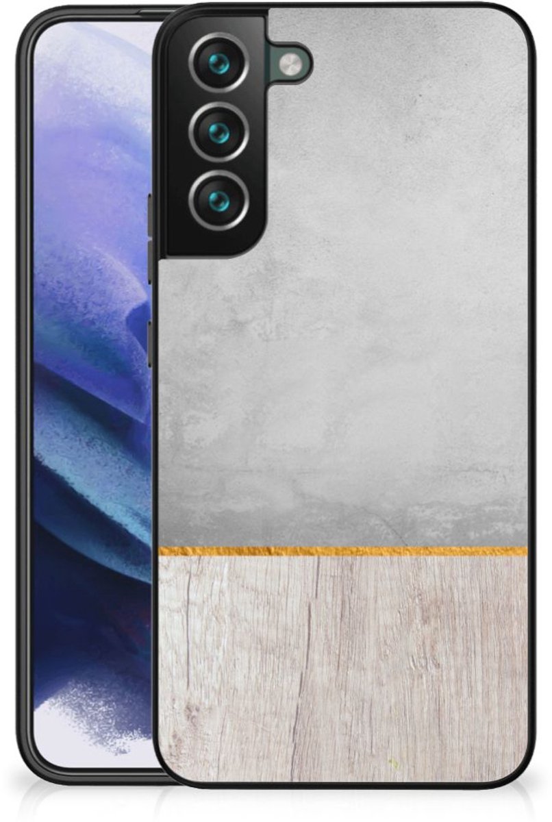 Samsung Galaxy S22 Plus Houten Print Telefoonhoesje Wood Concrete