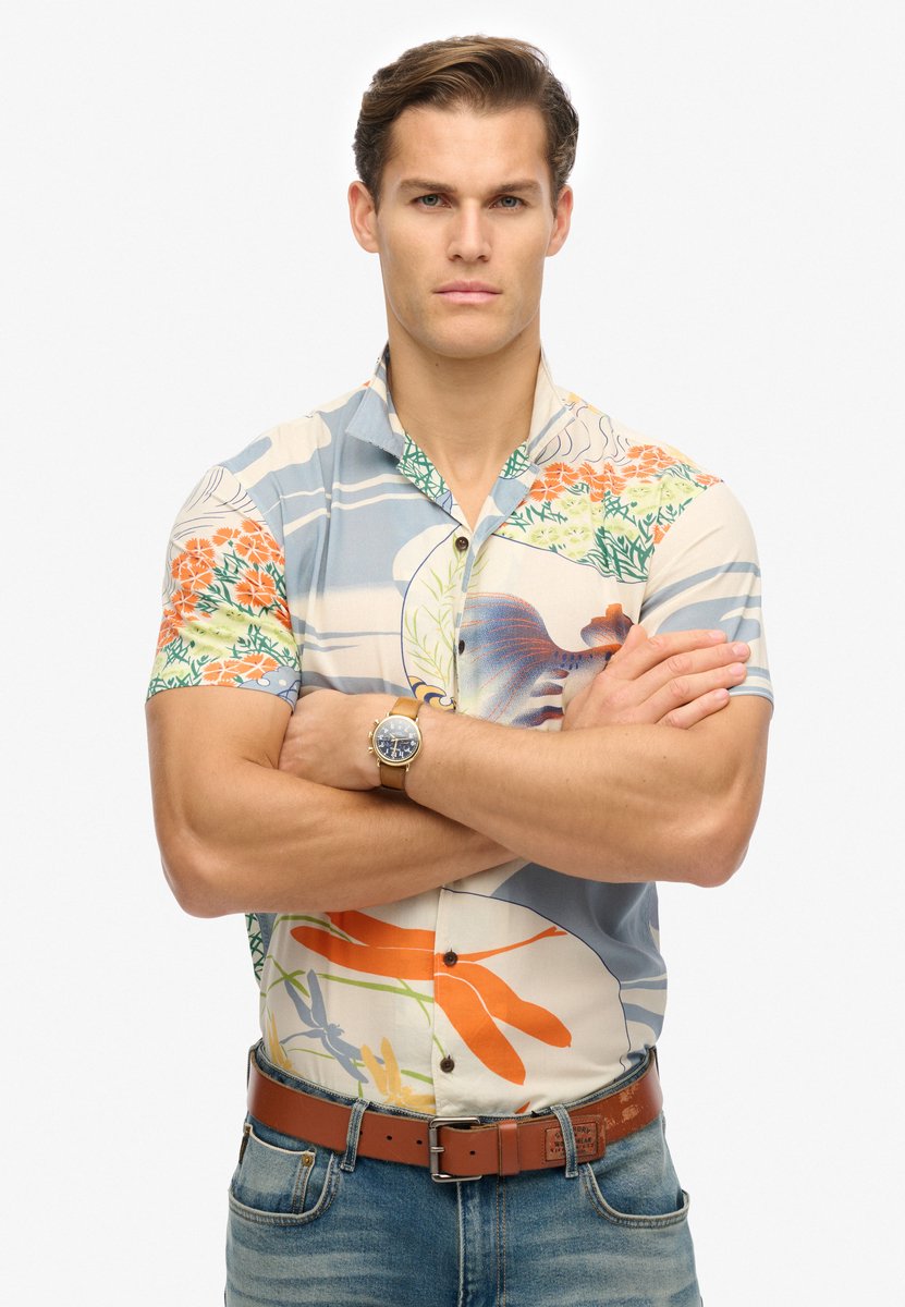 Superdry The Merchant Store Hawaïaans overhemd Heren Shirts Wit