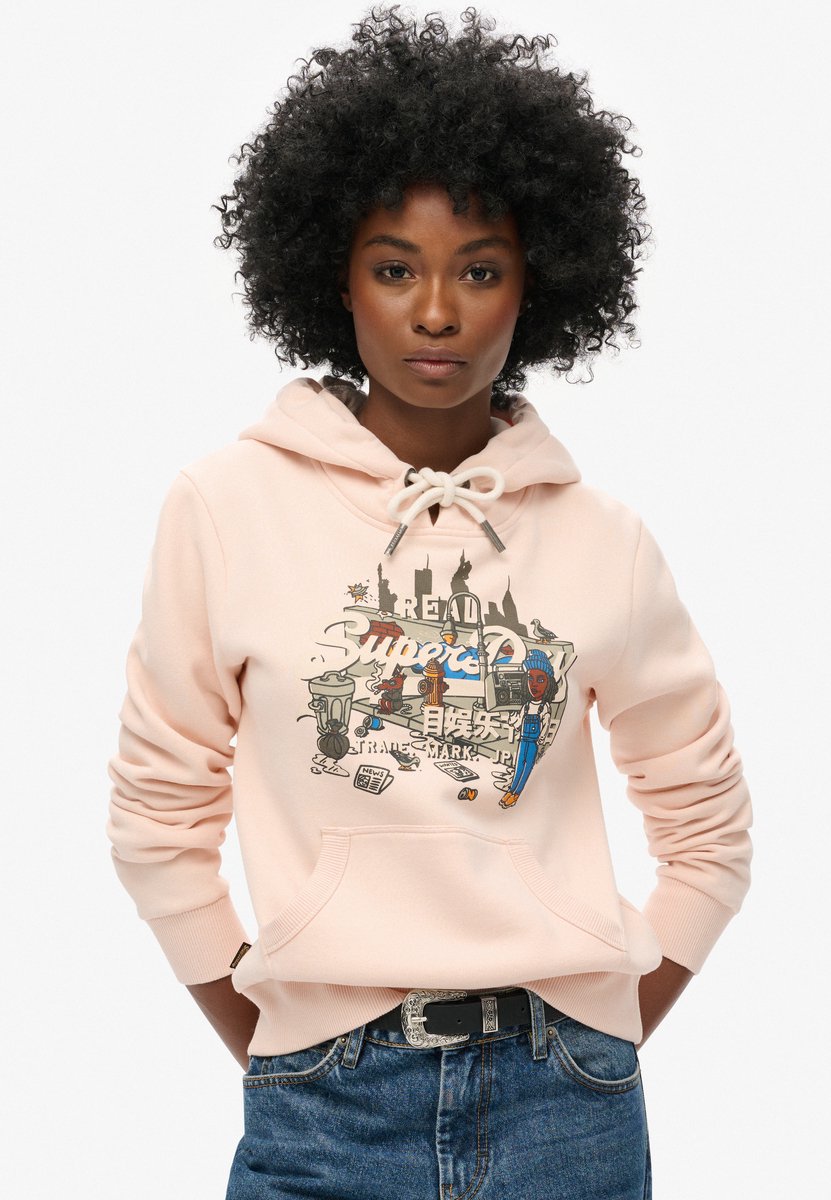 Superdry New York hoodie met print Dames Hoodies Roze