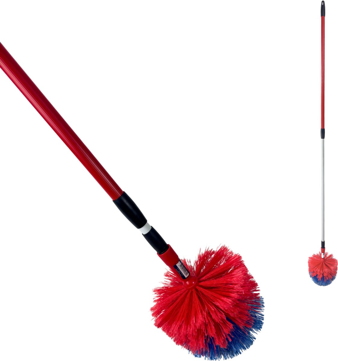 Goedkoopste Synx Tools Ragebol met telescoopsteel -Plumeau - Stoffer - spinnenrager met telescoopsteel 175 cm - Plumeaus - Rood/Blauw - Uitschuifbaar - Duster