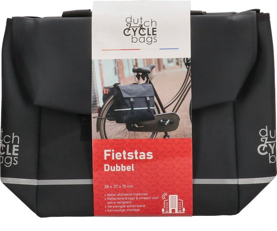 Dutch Cycle Bags Urban Dubbele Fietstas 42 Liter - Spat Waterdichte Fietstas - 2x 21 Liter (38x37x15 cm) - Zwart van FastRider — afbeelding 3