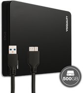 VisiQuality Externe Harde Schijf 500 GB - Draagbare Harde Schijf USB3.0 - Voor Windows & Mac - Compact - Met handleiding - Zwart