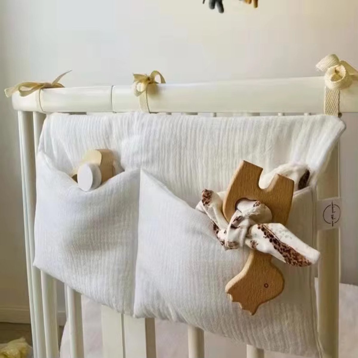 Il Bambini - Hydrofiele Baby Boxopbergtas - Boxzak Organiser - Effen wit - 20x39 cm