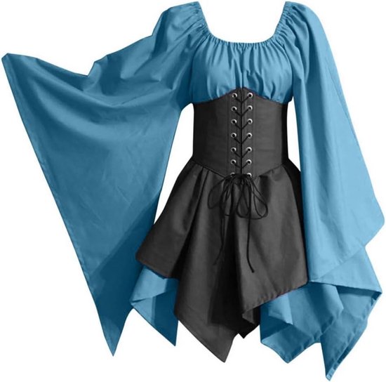 Middeleeuwse kleding dames gothic jurken Victoriaanse koninginnen retro heksenjurk gothic cosplay outfit renaissance maxi-jurk partyjurk outfit kostuum jurk festival outfit voor Halloween, lila-9, 5XL