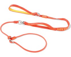 Slip Lead Leash with Collar 1.5m (Orange) - 360° Swivel Anti Tangle / Heavy Duty - No Pull Walking / 2 Handles / Large Medium Small Dogs / Training Hondenriem / Slipriem / Trainingslijn / Sliplijn / Slip Leiband