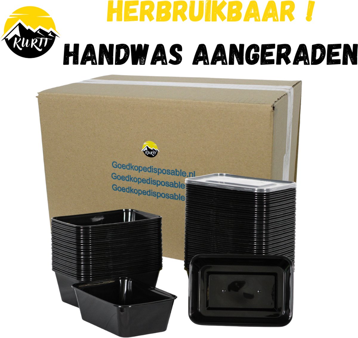 KURTT 100 stuks Meal Prep Bakjes - Vershoudbakjes - Diepvriesbakjes,1 Compartiment - BPA vrij