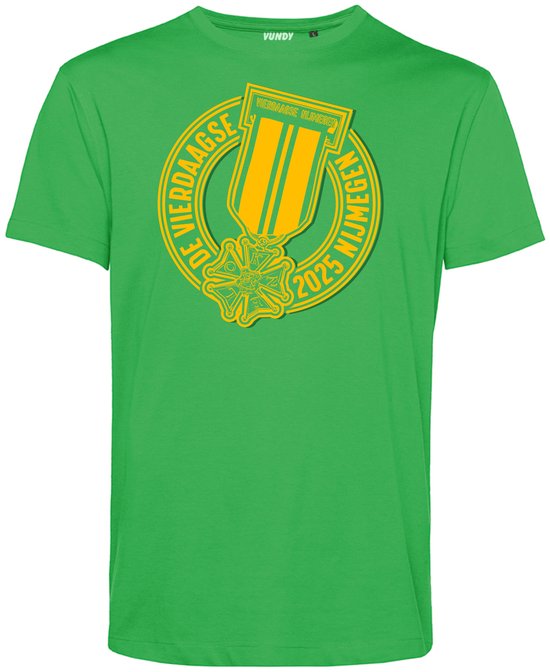 T-shirt Lintje Nijmeegse vierdaagse | Vierdaagse shirt | Wandelvierdaagse Nijmegen | Roze woensdag | Groen | maat L