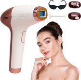 Bol.com Lunivea® IPL Laser Ontharingsapparaat – 999.999 Flitsen | Inclusief Opzetstukken Bril en Scheermesje | Wit/Roze | Voor T... aanbieding