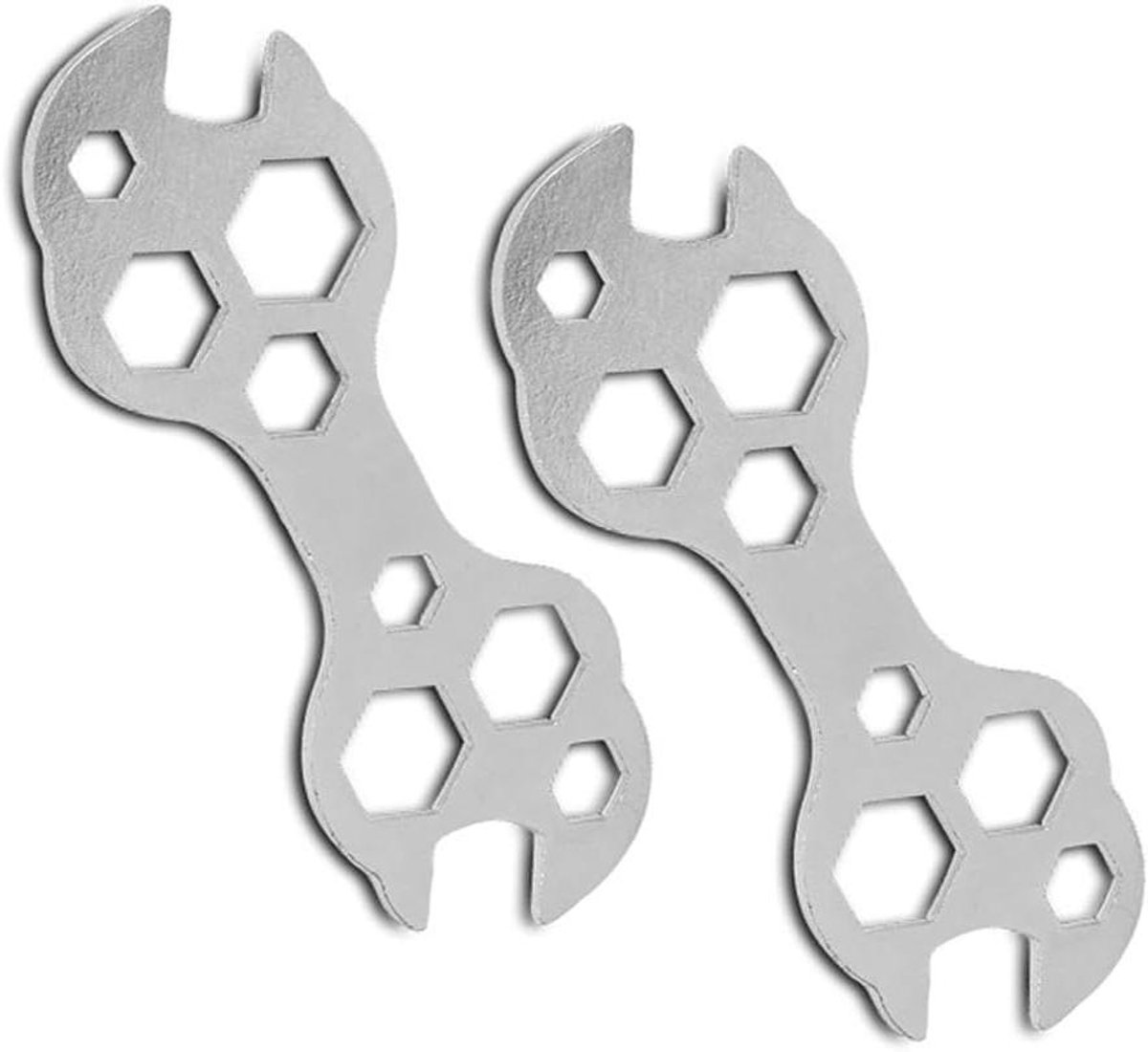 2-Pack Zeshoekige Pedaalsleutel voor Fiets - Multitool met 10 Functies en Reparatie Gereedschap Kit