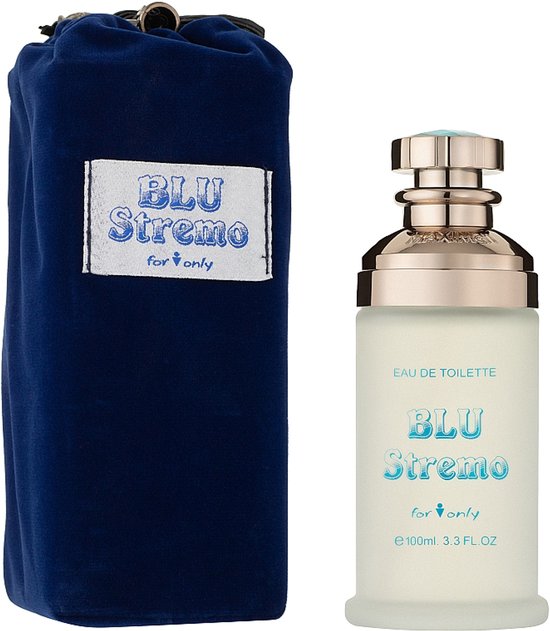 CADEAU TIP - Luxe Franse Eau de Toilette - Blu Stremo - een heerlijke unieke frisse geur - met Rozemarijn en Muskus - met gratis parfum verstuiver.