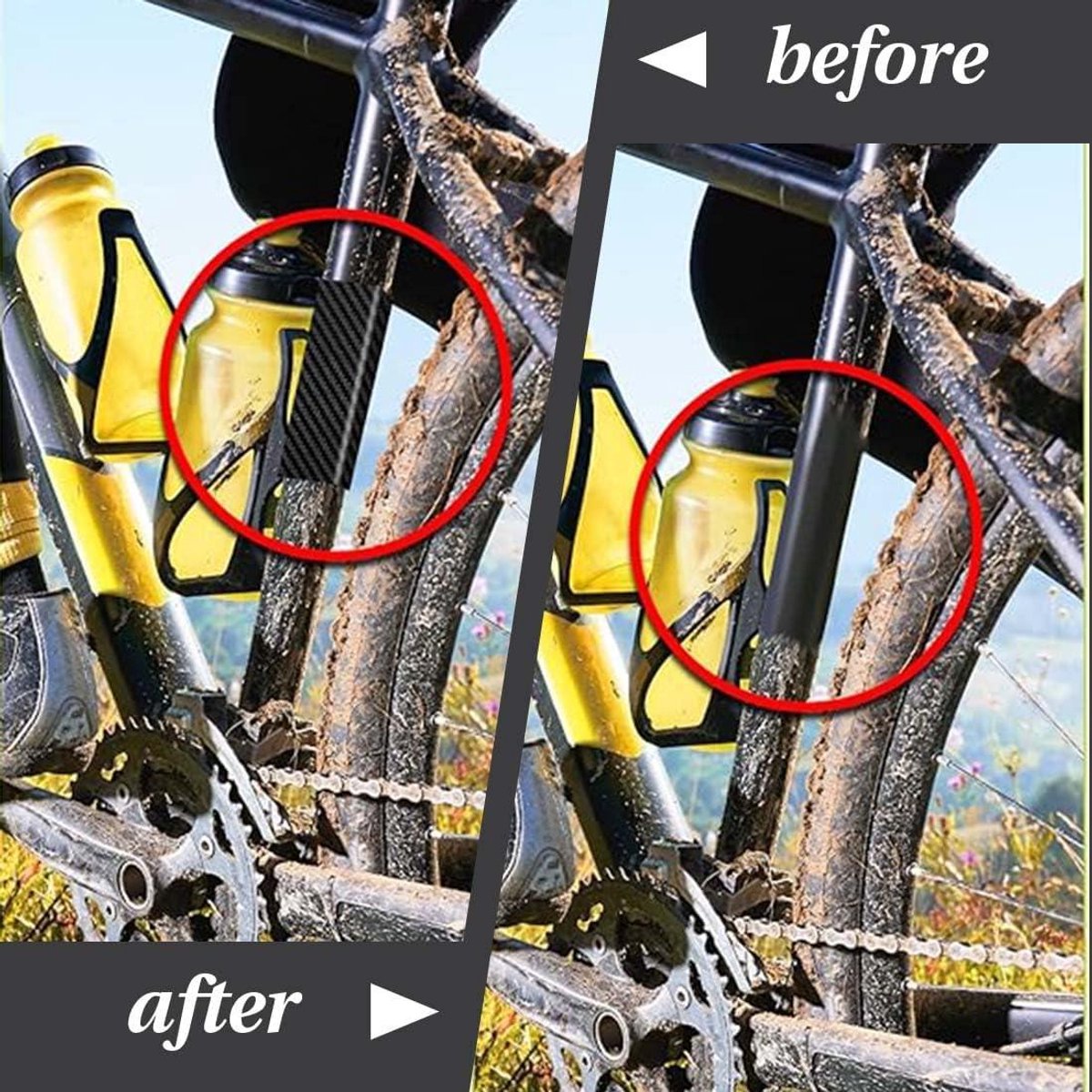 Allecto Plus - 4 stks krasbestendige zwarte stickers voor fietsframe - Fietsframe beschermfolie - Fietsketting bescherming