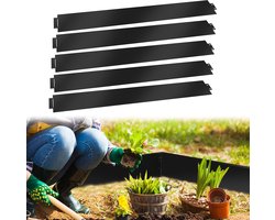 Borderrand Gazonranden Metalen verzinkt - Graskanten Palissade Tuinafboording - Wortelbegrenzer flexibele Perkranden - zwart 100x15cm 5m
