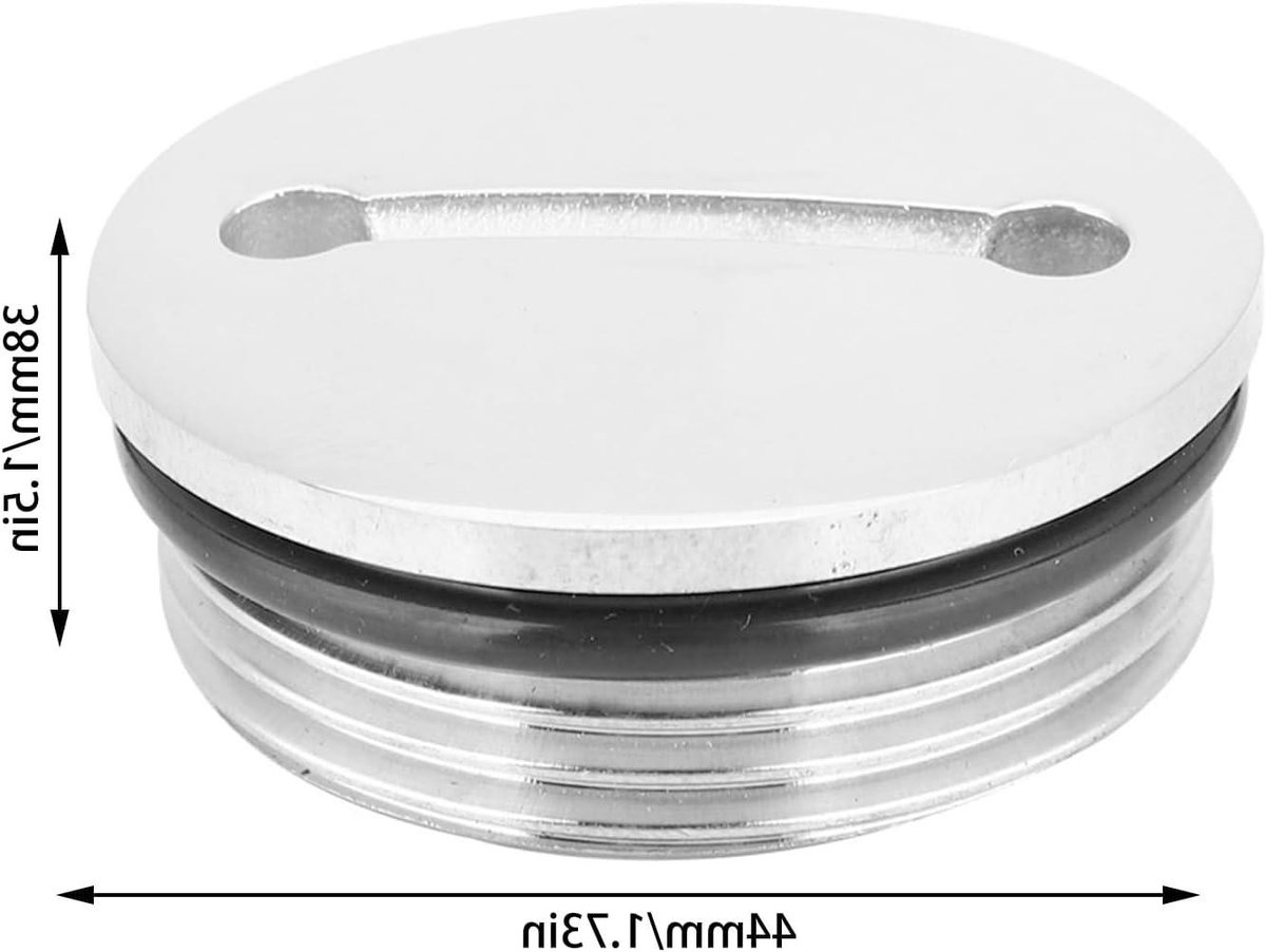 Allecto Plus - Tankdop voor boot van gepolijst roestvrij staal 316 - Marine Bootvulconnector - Marine Hardware-accessoire - Voorkom lekken met ketting en kralen