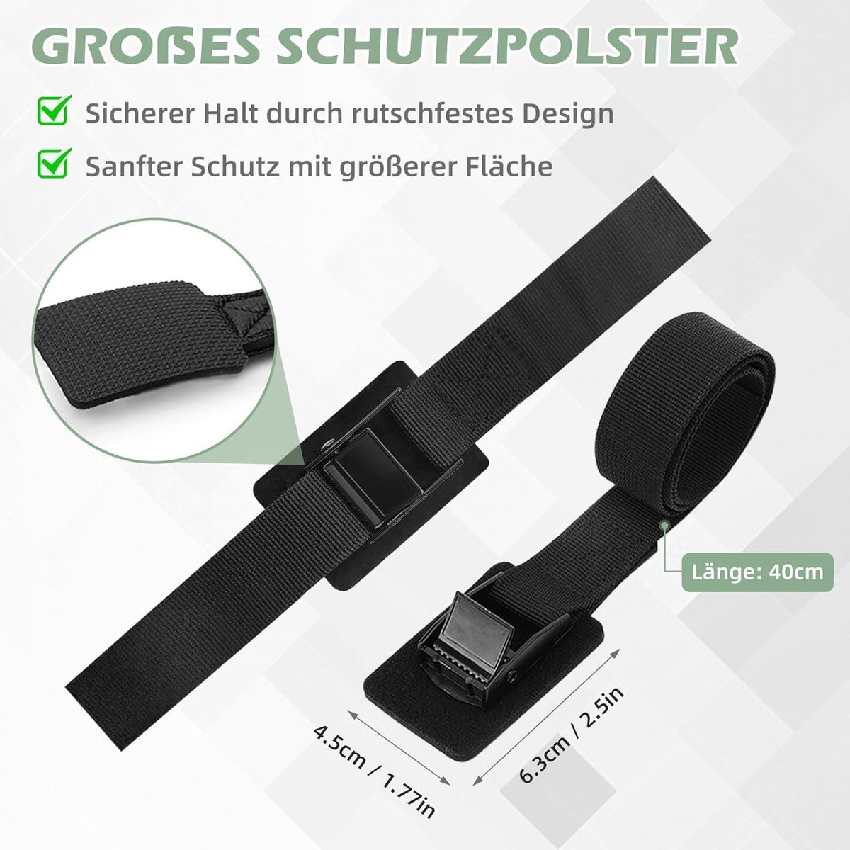 RIO Direct 4 stuks spanbanden 3 m, zwart Spanriem Verstelbaar, Ratel Tension Strap voor fiets steekwagen motorfiets vrachtwagen kajaks bagage trekhaak