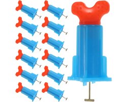 Inovra Plus - Tegelleggers set voor keramische tegels - Nivelleersysteem met hoogteregelaar - 20 stuks - Blauw PP - Tegelnivellering gereedschap.