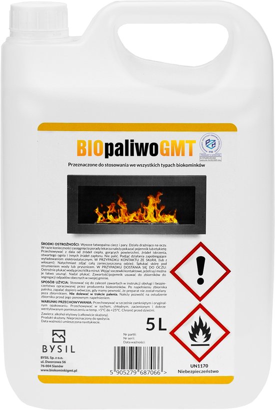 5 Liter BIO Alkohol 99%Premium BIOethanol Heizen Kaminethanol Mit Labor Bericht
