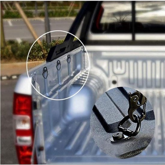 Allecto Plus - D-ringen 10 stuks 36 x 25 mm voor kajak, vrachtwagen, camping - Veiligheidsanker, bevestigingsringen