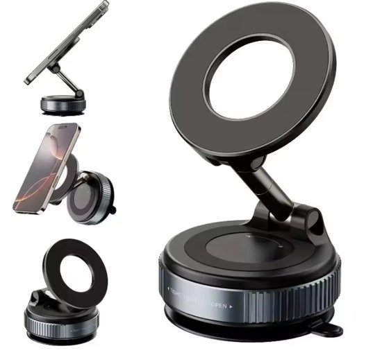 Support de téléphone magnétique pour voiture, rotation à 360°, pliable, avec ventouse, pour iPhone 12-16