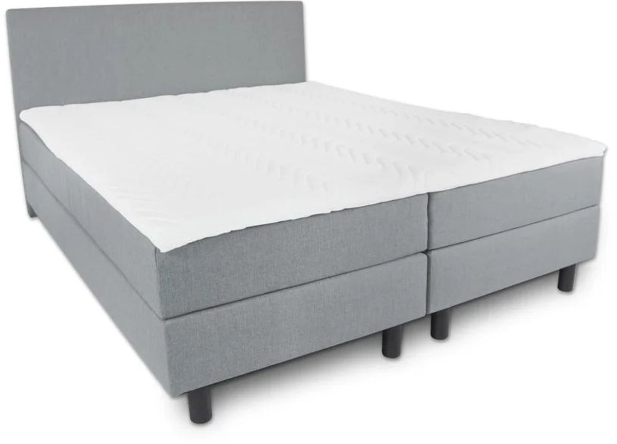 Boxspring SleepEase - 140x200 Compleet - Grijs Glad - Golden Matrassen Zeeland