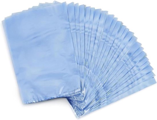 MACHSWON 100Pcs Krimpfolie Zakken PVC Clear Krimpfolie Wrap 35 cm x 55 cm Enkele Poort Krimpbare Film Tas Voor Verpakking Zeep Schoenen Kaarsen Kleine Geschenken Handgemaakte Diy Ambachten