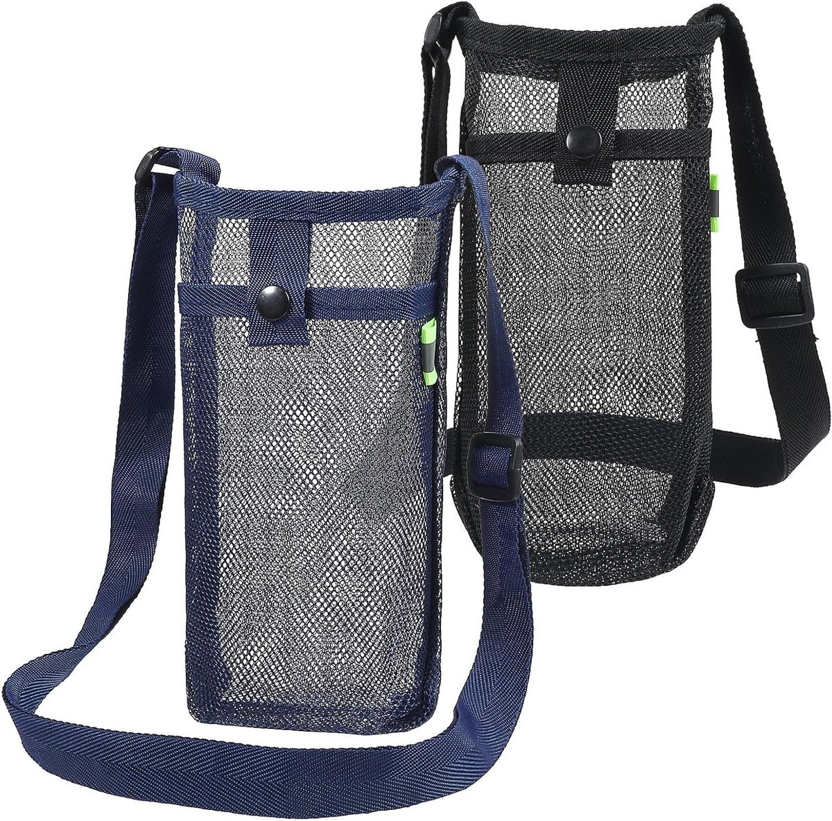 Allecto Plus - Waterfles Houder Set - Handige Flessenhouder met Verstelbare Schouderriem voor Fitness, Wandelen en Klimmen - 2 Stuks
