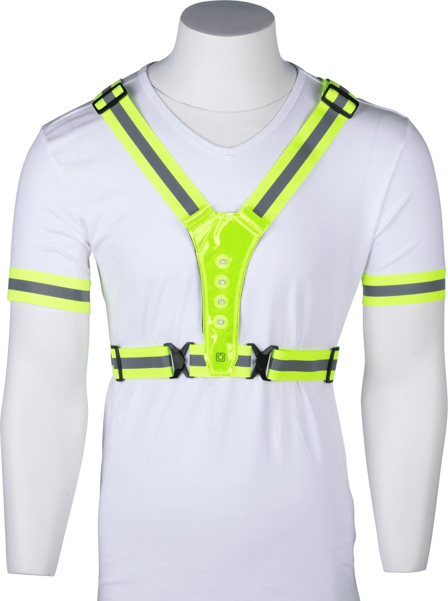 Reflecterend LED Hardloophesje – Oplaadbaar via USB – Inclusief 2 Armbanden – Verstelbaar & Waterbestendig – Veiligheidsharnas voor Fietsers, Wandelaars & Hardlopers