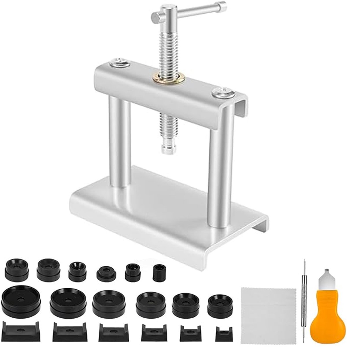 Horlogepers set: 22-delig - Met 16 mm - 50 mm bevestigingsgereedschap - Incl. Pry Opener - Horlogepersset - Horloge Gereedschap - Complete Reparatieset voor Horloges - Voor de sluiting van de horlogebehuizing en vervanging van batterijen