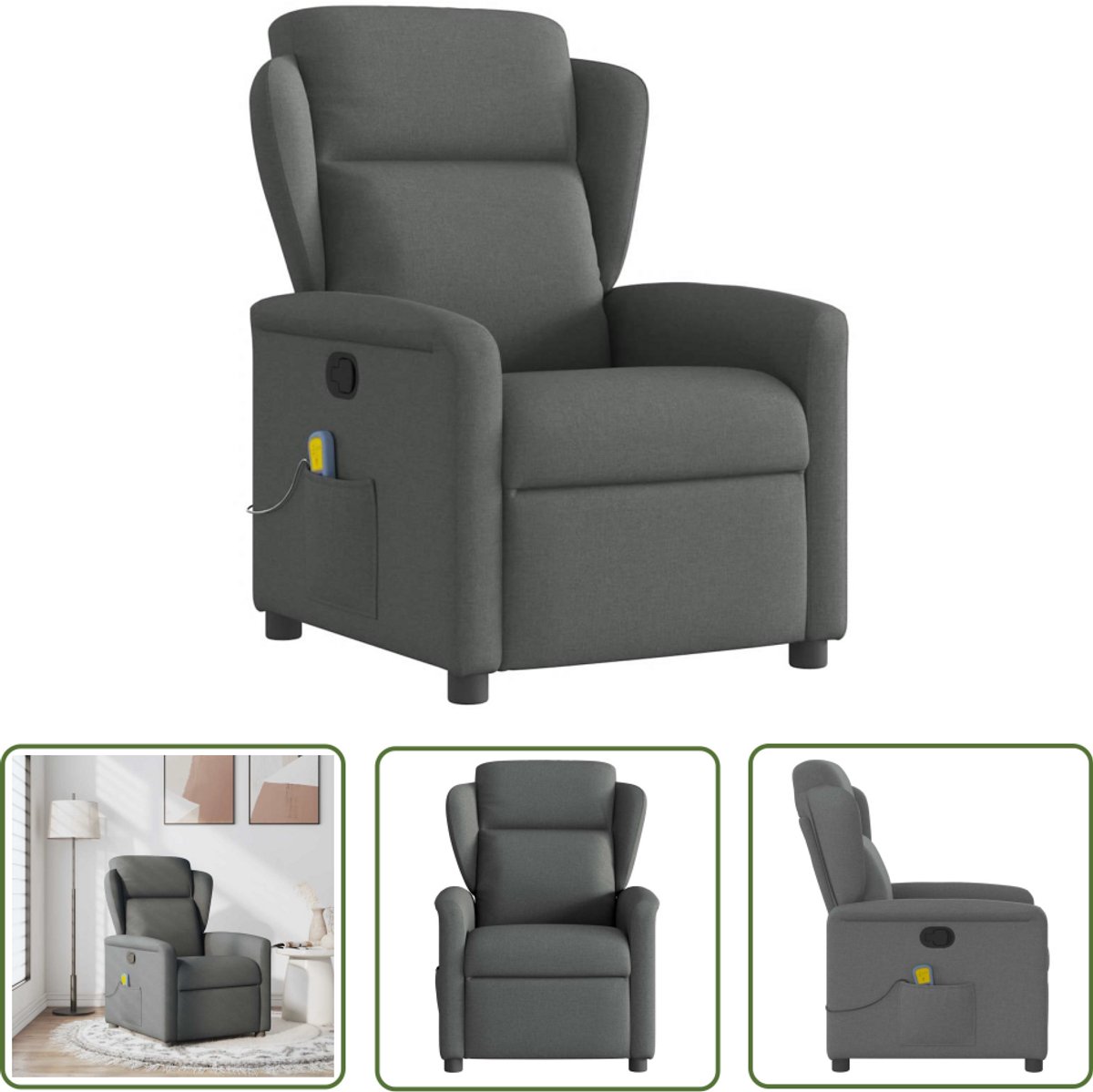 vidaXL Ergonomische Massagestoel - Verstelbaar Donkergrijs - vidaXL - €280,95