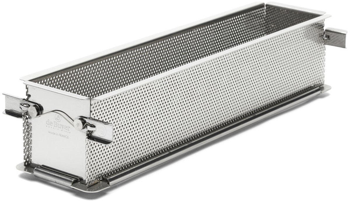 De Buyer Rechthoekige Opvouwbare Lange Bakvorm Geoforme - Geperforeerd Rvs - 35cm