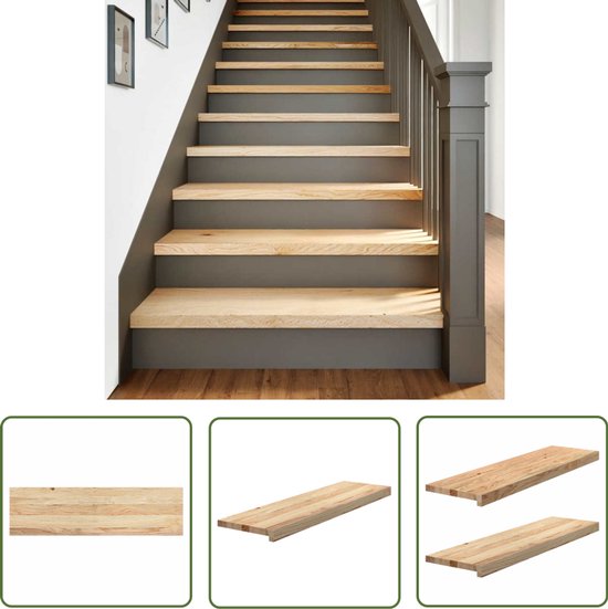 Vidaxl traptreden 4 st 80x25x2 cm onbehandeld massief Vidaxl traptreden 4 st 80x25x2 cm onbehandeld massief