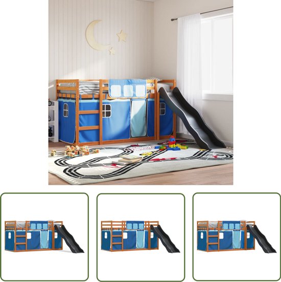 ZYLOYAL10 Stapelbed met opbergtrap en glijbaan, huisbed, kinderbed met leuning, geschikt voor kinderen, jongeren, 90 x 200 cm, grijs