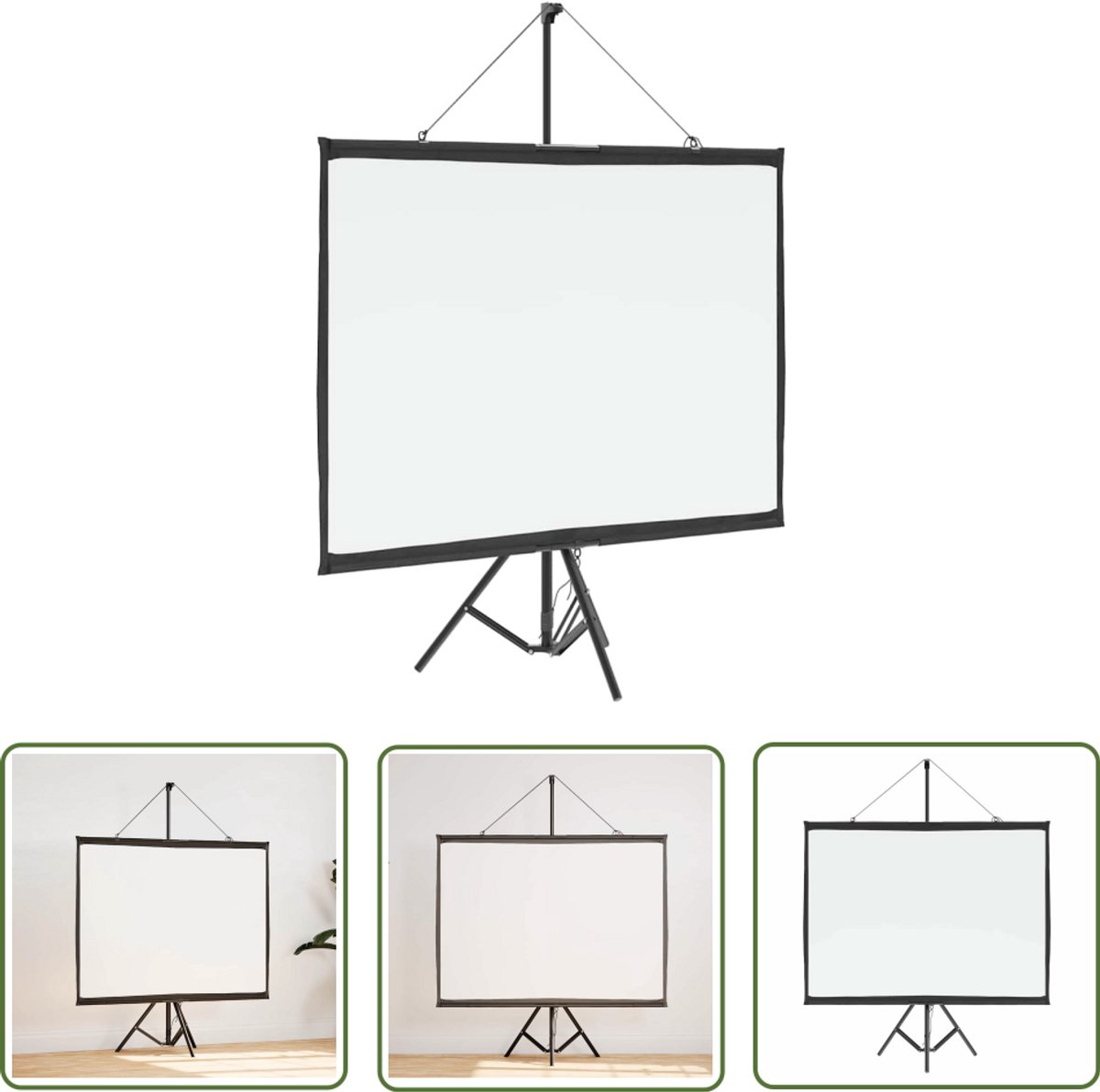 vidaXL Projectie Scherm - Projectorscherm - Projectiescherm met statief 50 inch 4:3 - Projectiescherm Met Statief - Home Cinema - Film Avond