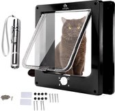 KoningBen® Kattenluik - Kattenluik met Tunnel – Met Gratis Laser lampje voor katten – Kattenluikje - Kattendeur - Magnetische sluiting - voor Grote & Kleine -23,5 cm x 27 cm x 5,5 cm - Maat L - Waterdicht - Zwart