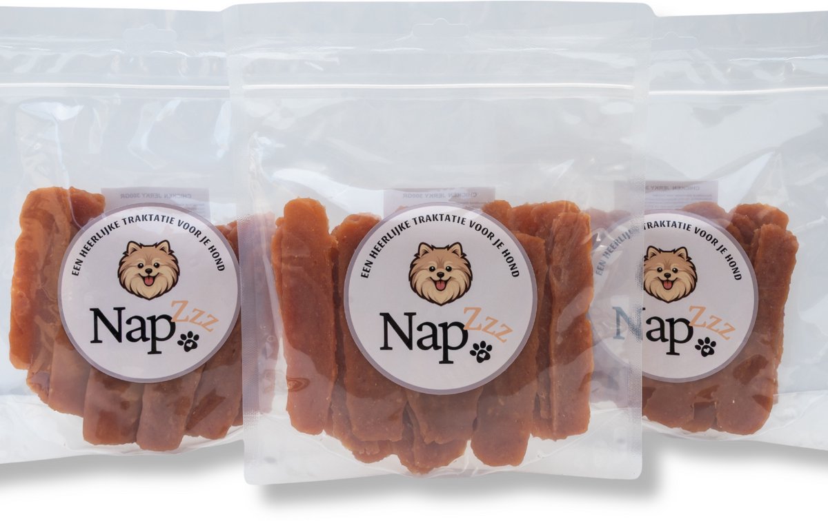 NapZZZ Hondensnack – Kip Jerky – 3x300g