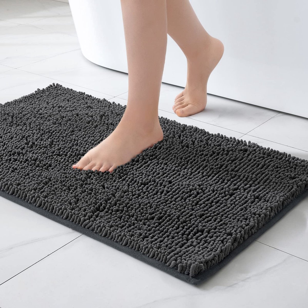 Ibenzoa® Super absorberende en antislip badmat van chenille microvezel voor badkamercomfort thuis
